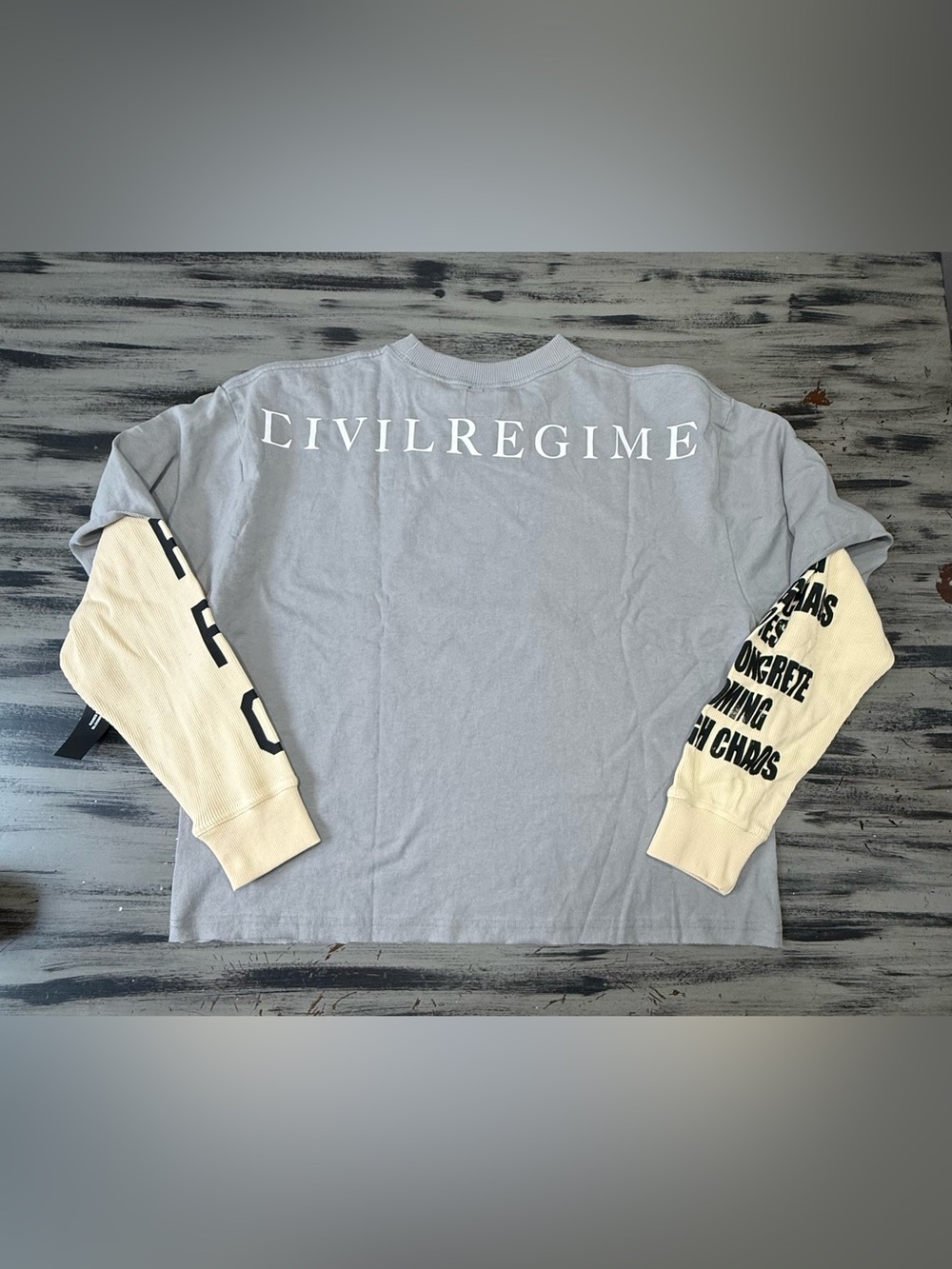 Civil Regime Graphic Twofer Long Sleeve Tee with Punk Rock Kitty 🐈⬛ - Picture 10 of 12